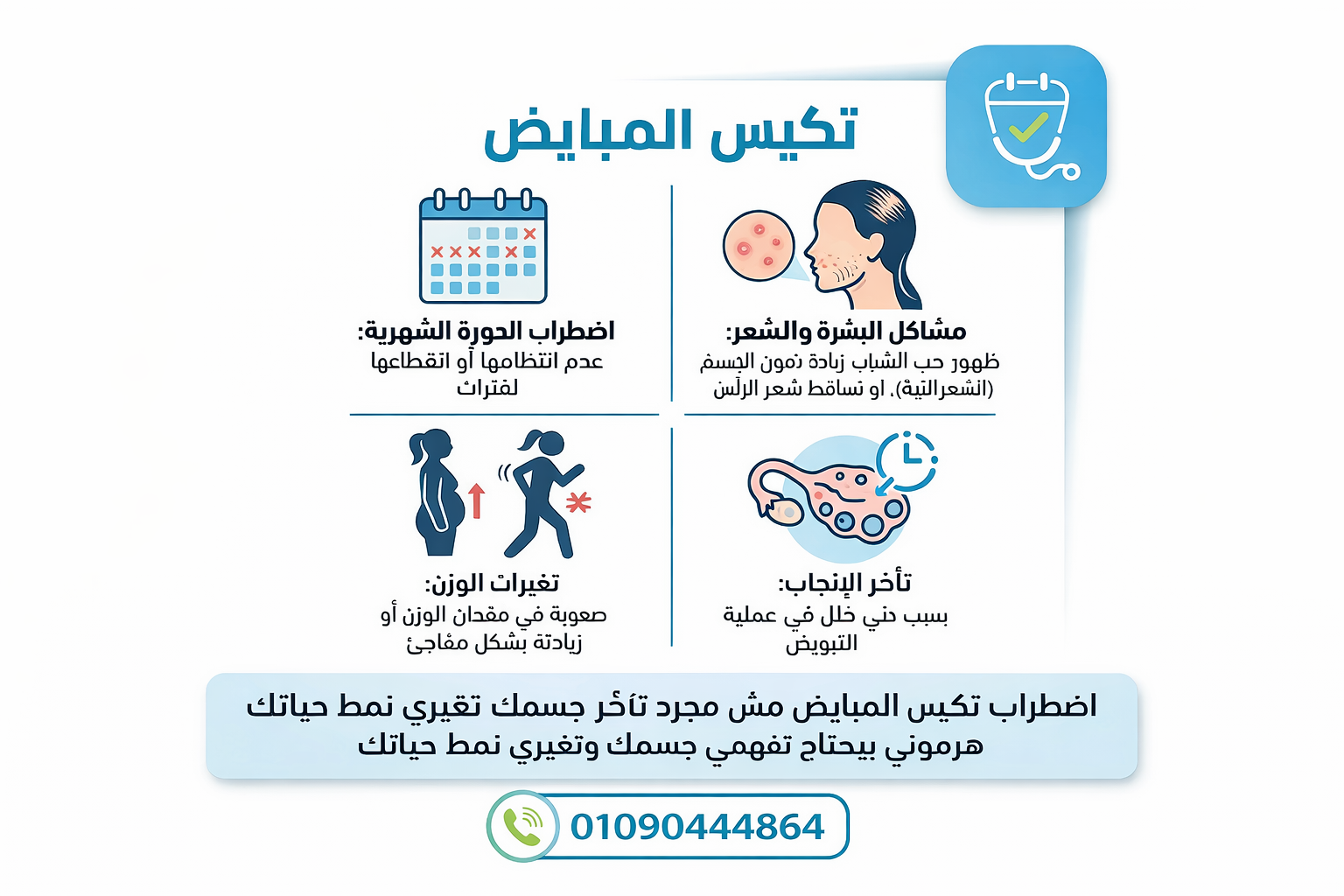 تكيس المبايض : الأسباب و الاعراض